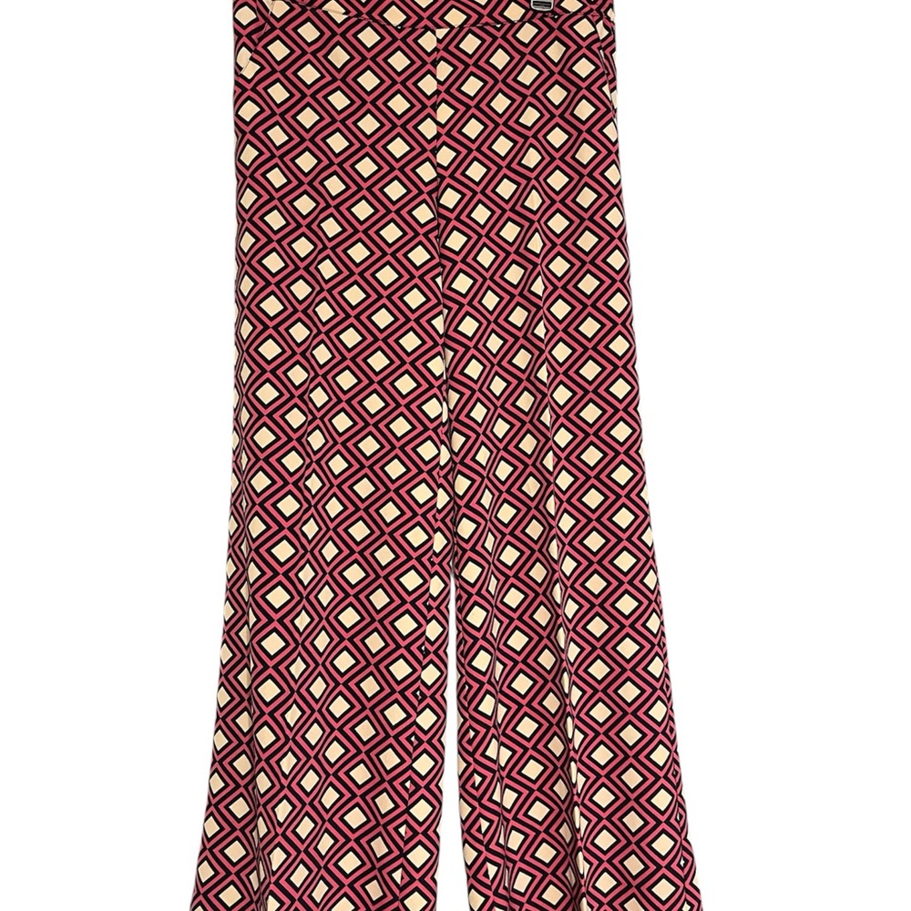 New York & Company Red and Cream Wide Leg Pants